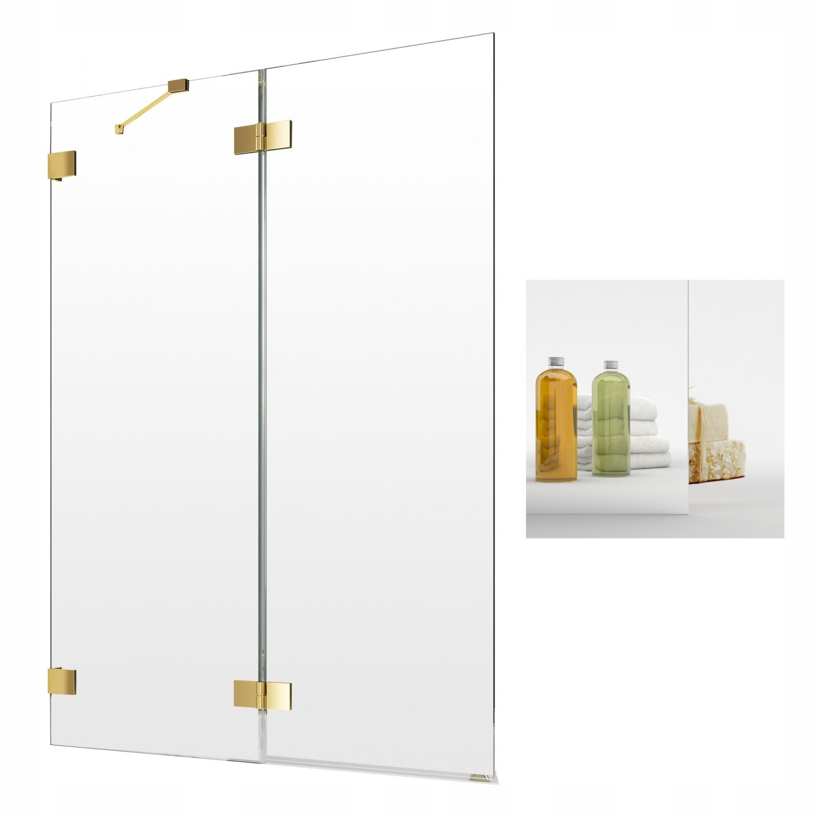 Vaňová zástena - RADAWAY ESSENZA GOLD PND II 110 L zrkadlová obrazovka