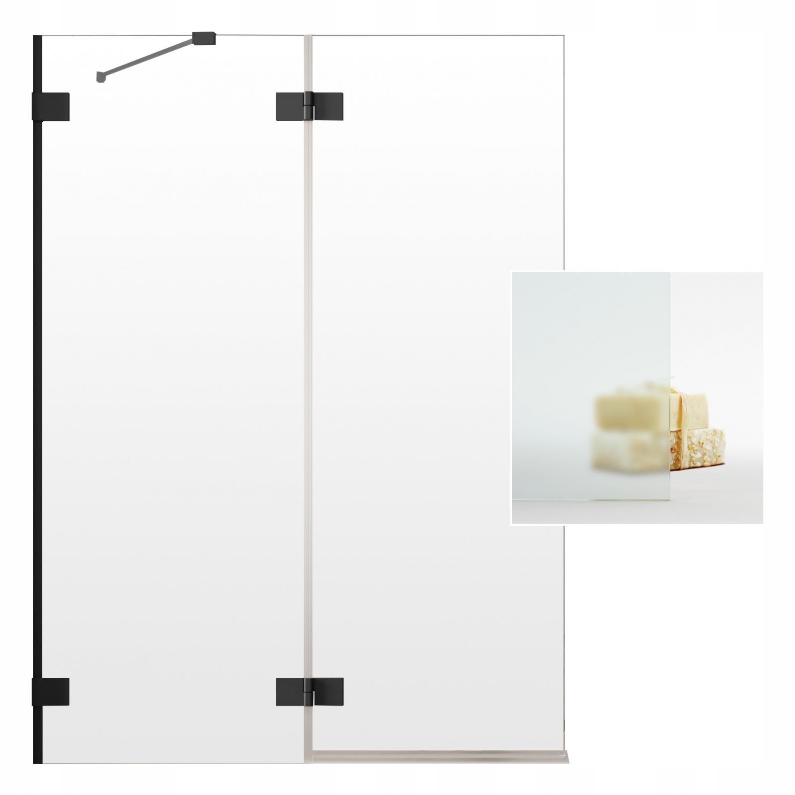 Vaňová zástena - RADAWAY ESSENZA PRO BLACK PND 100 L SATIN