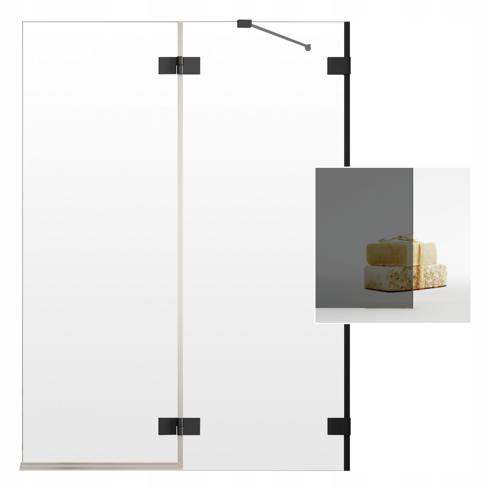 Vaňová zástena - RADAWAY ESSENZA PRO BLACK PND 110 P GRAPITE SCREAS
