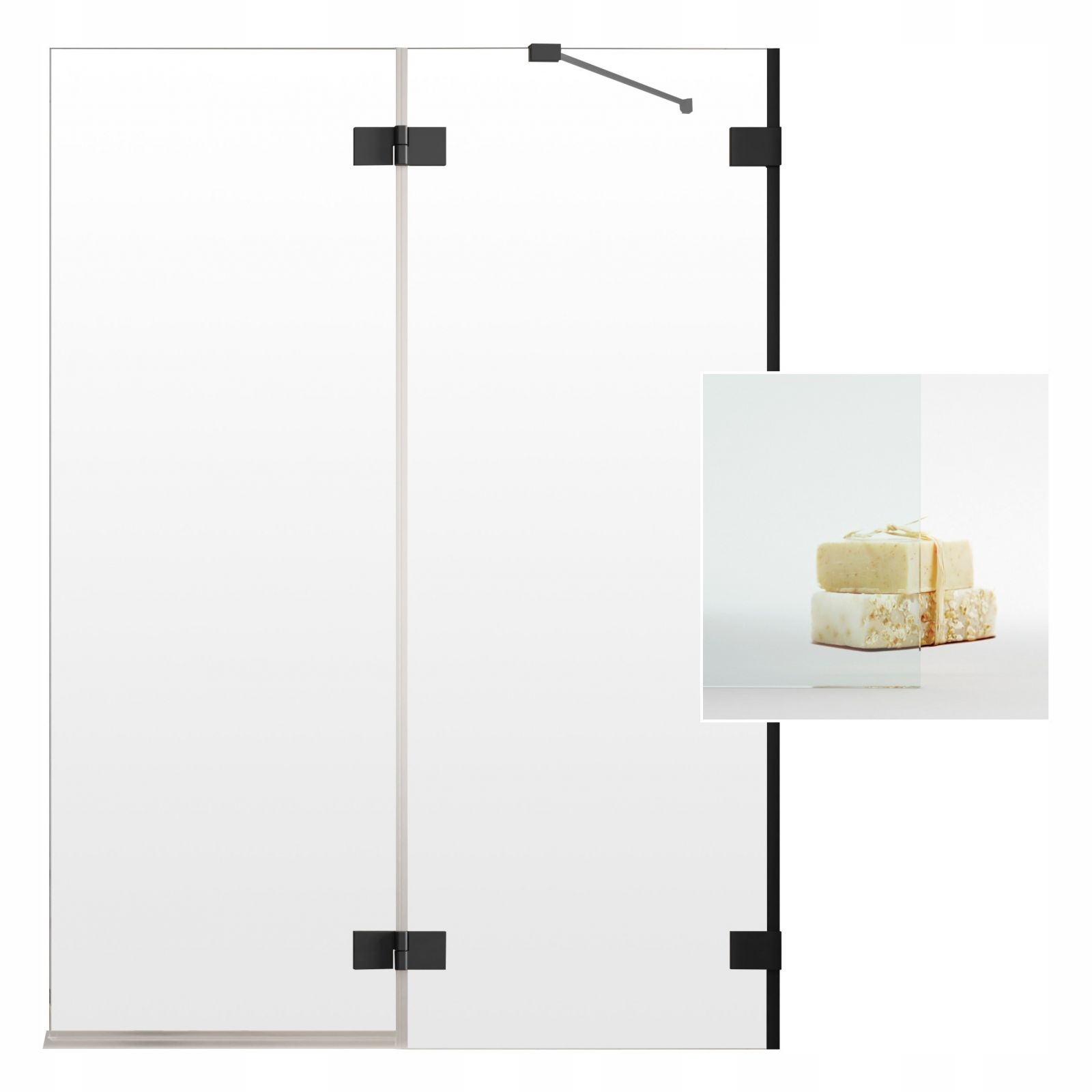 Vaňová zástena - RADAWAY ESSENZA PRO BLACK PND 120 P SCRON