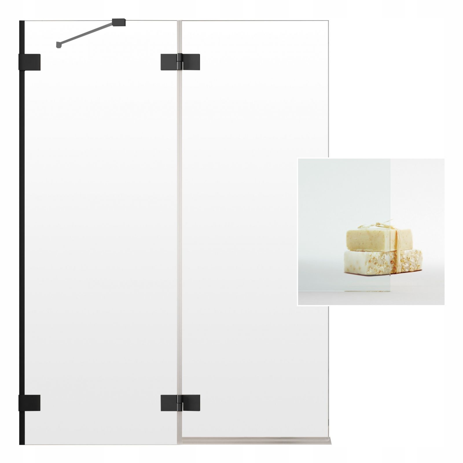 Vaňová zástena - RADAWAY ESSENZA PRO BLACK PND 140 L SCRON
