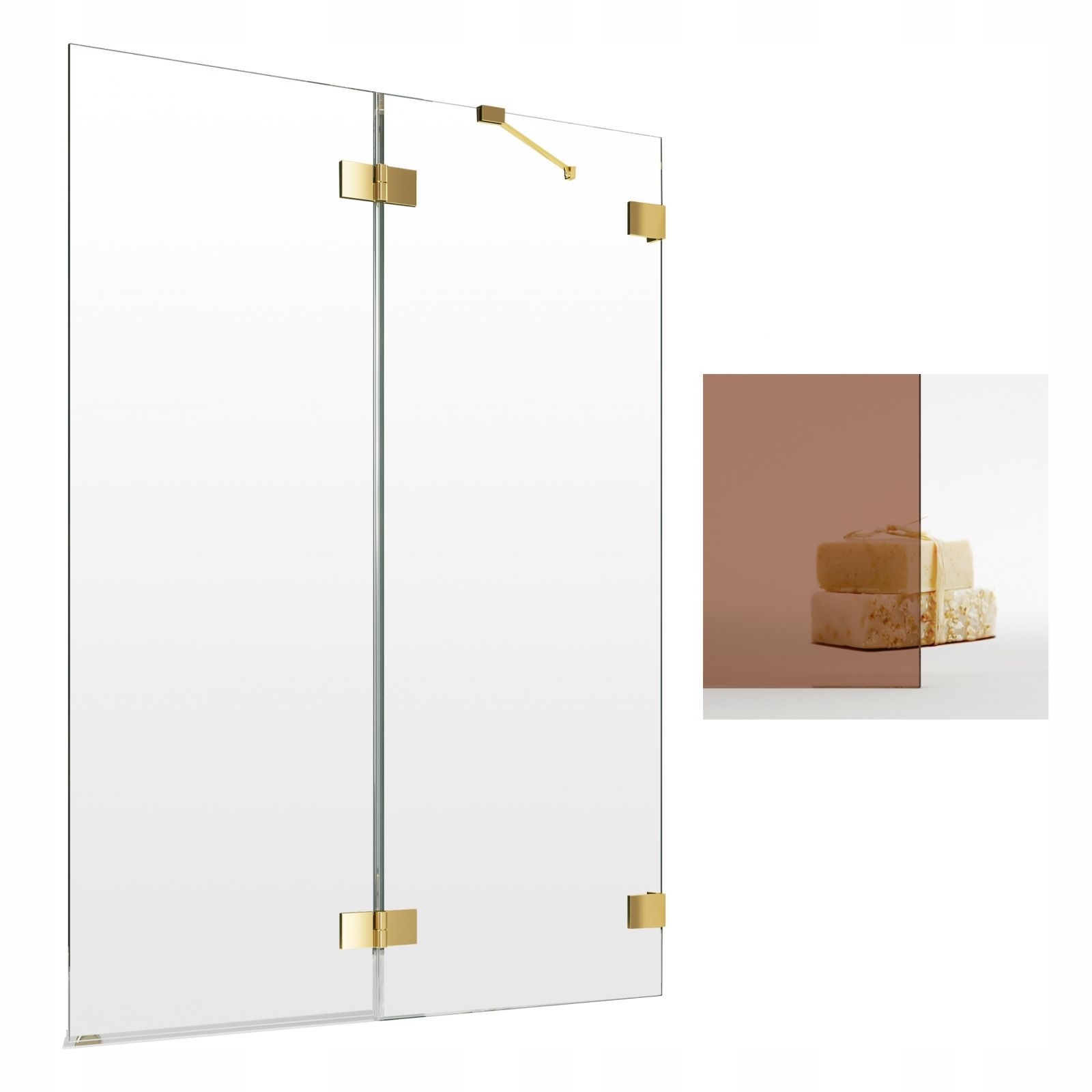 Vaňová zástena - RADAWAY ESSENZA PRO GOLD PND II 140 P Bronzová obrazovka