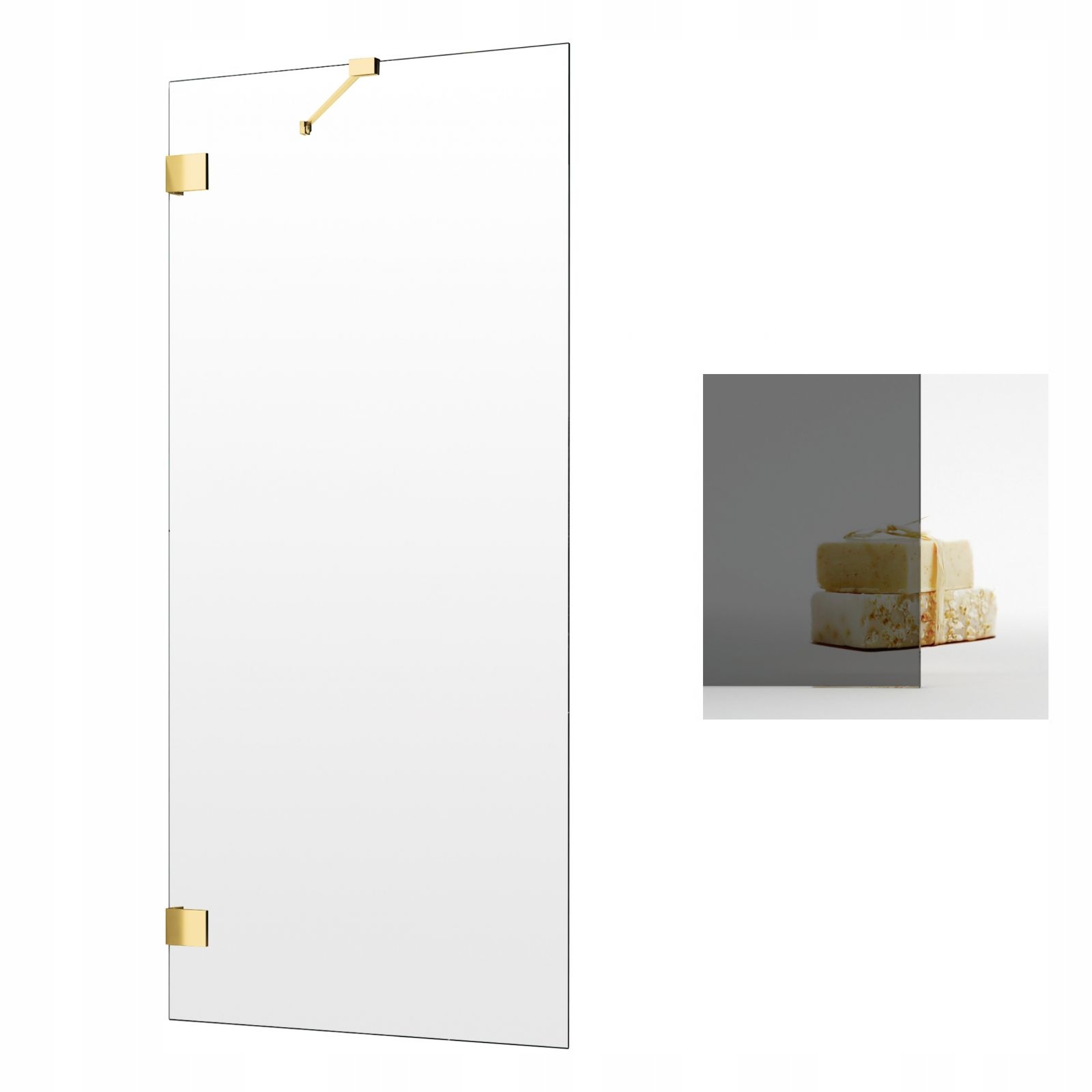 Vaňová zástena - RADAWAY ESSENZA PRO GOLD PNJ II 60 GRAPITE SCREE
