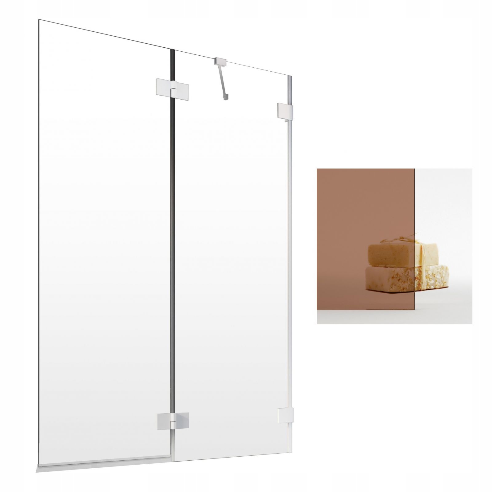 Vaňová zástena - RADAWAY ESSENZA PRO WHITE PND II 120p Bronzová obrazovka