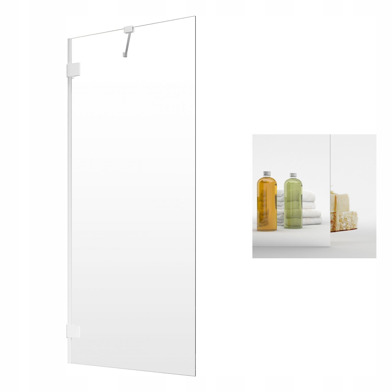 Vaňová zástena - RADAWAY ESSENZA PRO WHITE PNJ II 50 Zrkadlová obrazovka