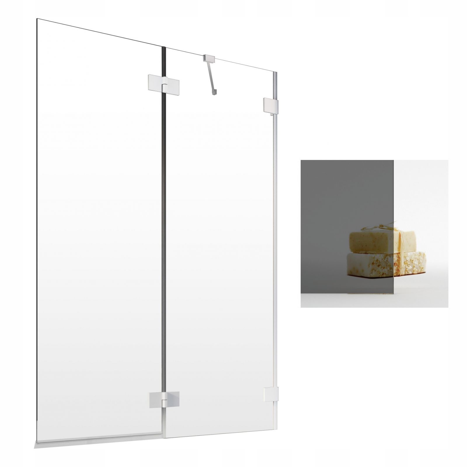 Vaňová zástena - RADAWAY ESSENZA WHITE PND II 110 P GRAPITE SCREAN