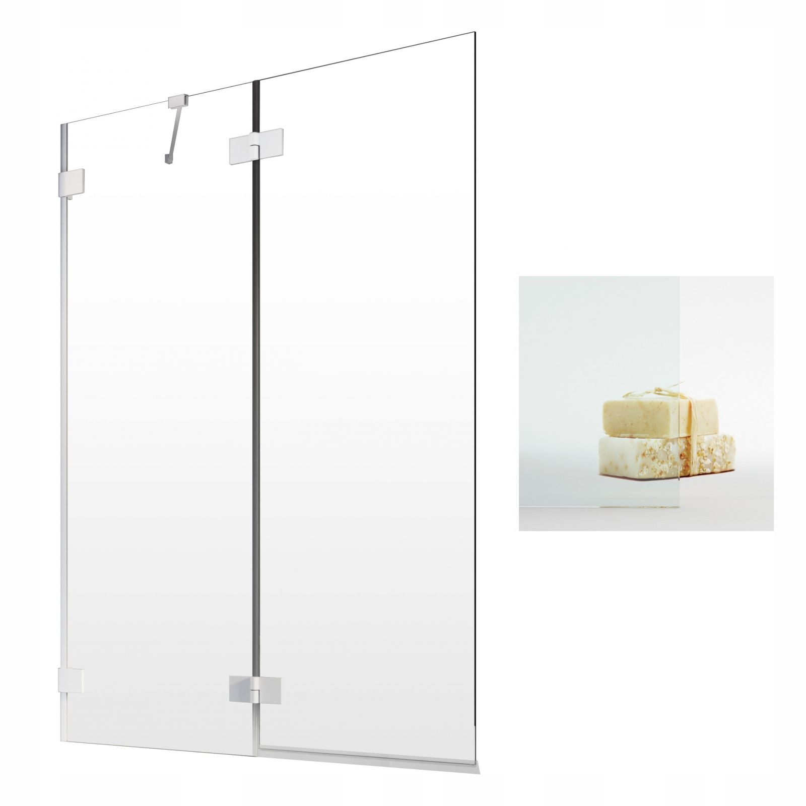 Vaňová zástena - Essenza Pro PND II 140x150 RADAWAY BLACK L SCREE