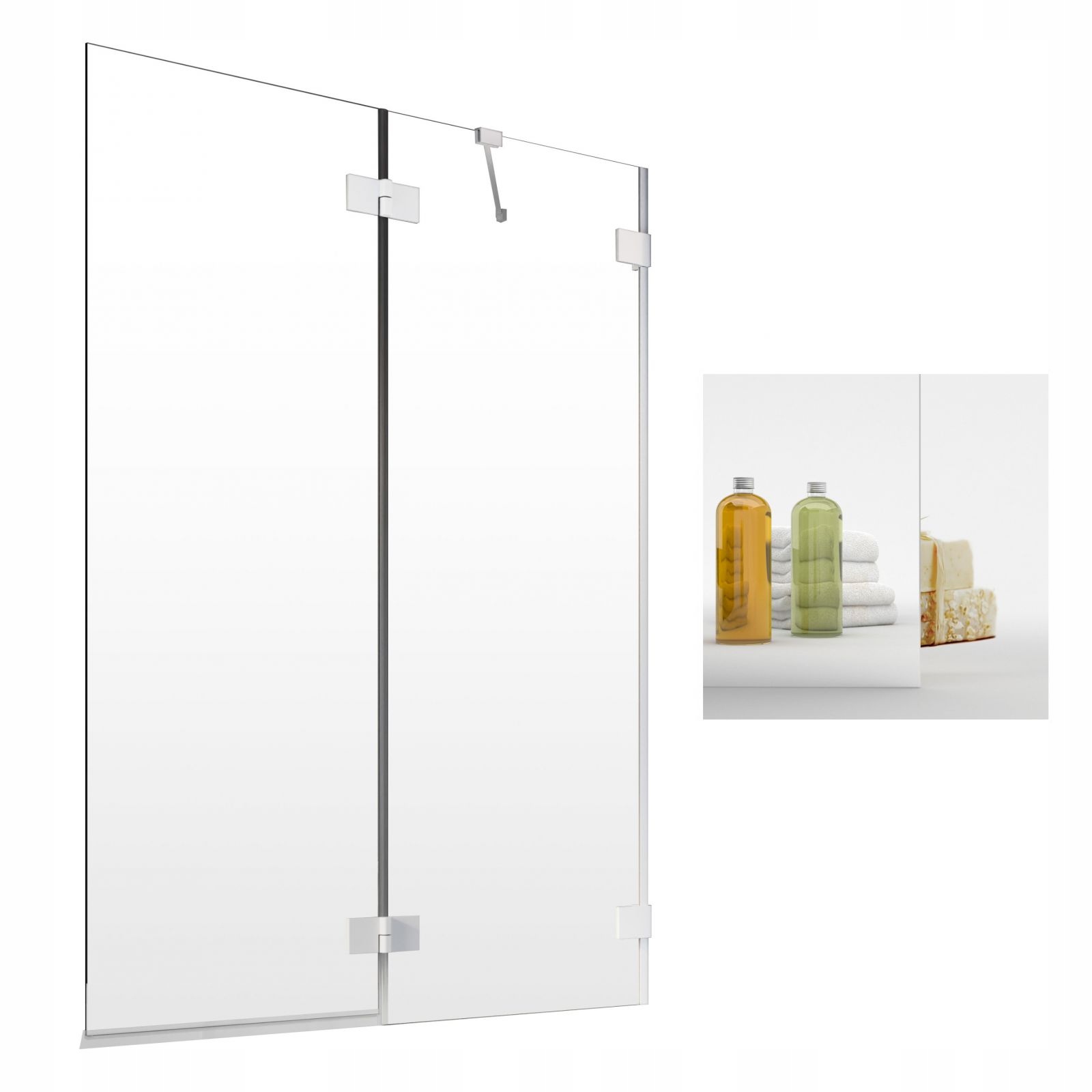 Vaňová zástena - RADAWAY ESSENZA WHITE PND II 130 P zrkadlová obrazovka