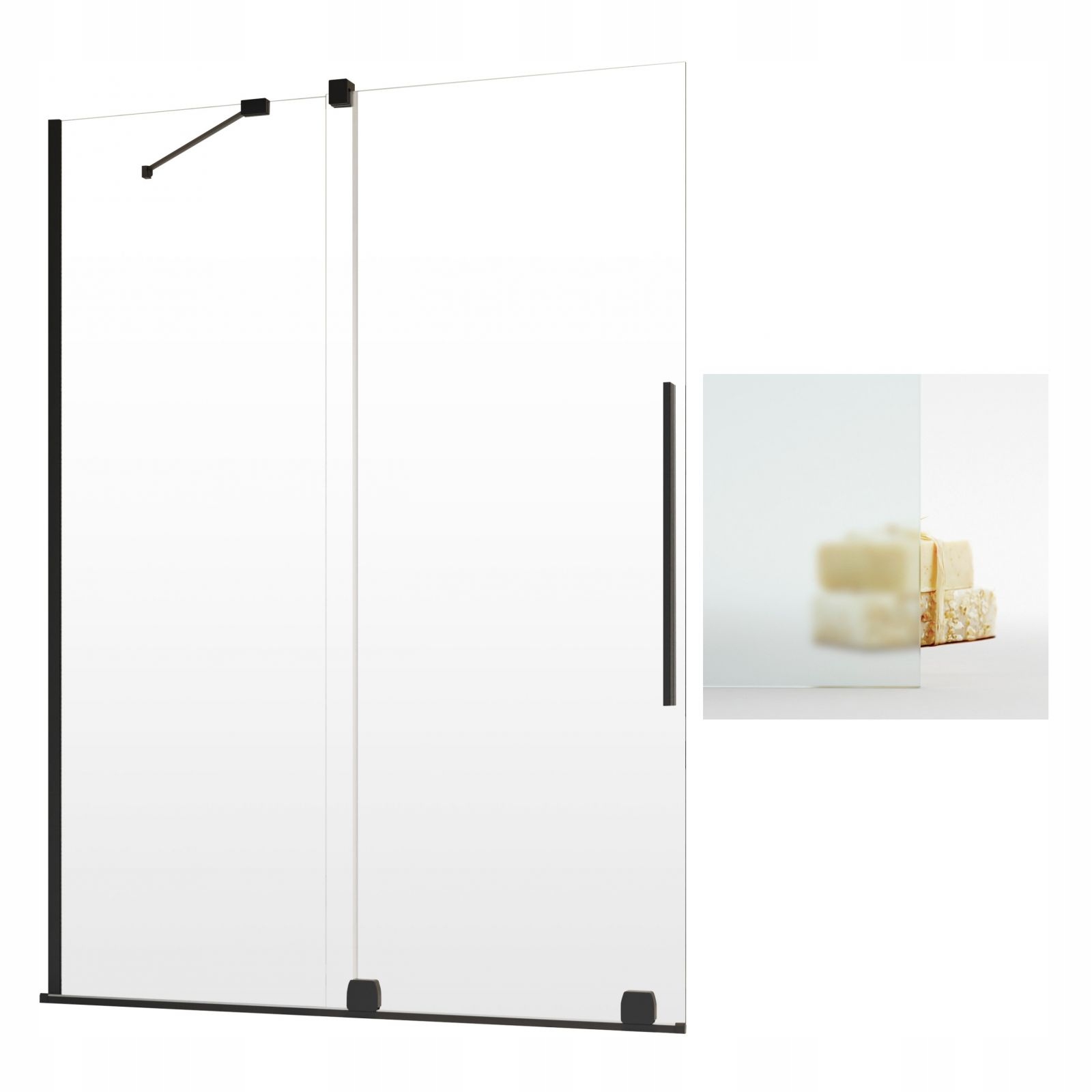 Vaňová zástena - RADAWAY FURO BLACK PND 170 L SATIN GLOSE