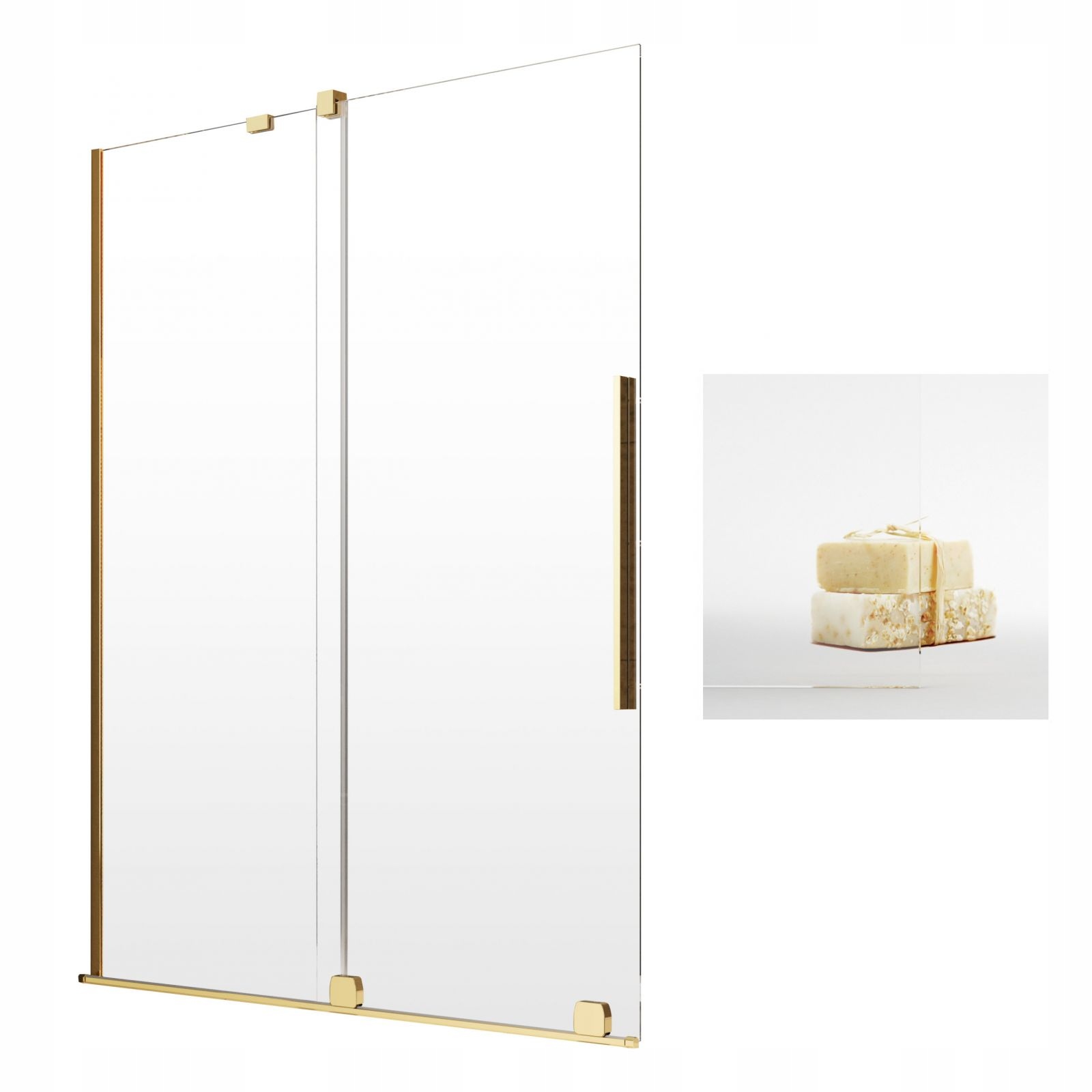 Vaňová zástena - RADAWAY FURO GOLD PND 100 cm L ultrakleárna obrazovka