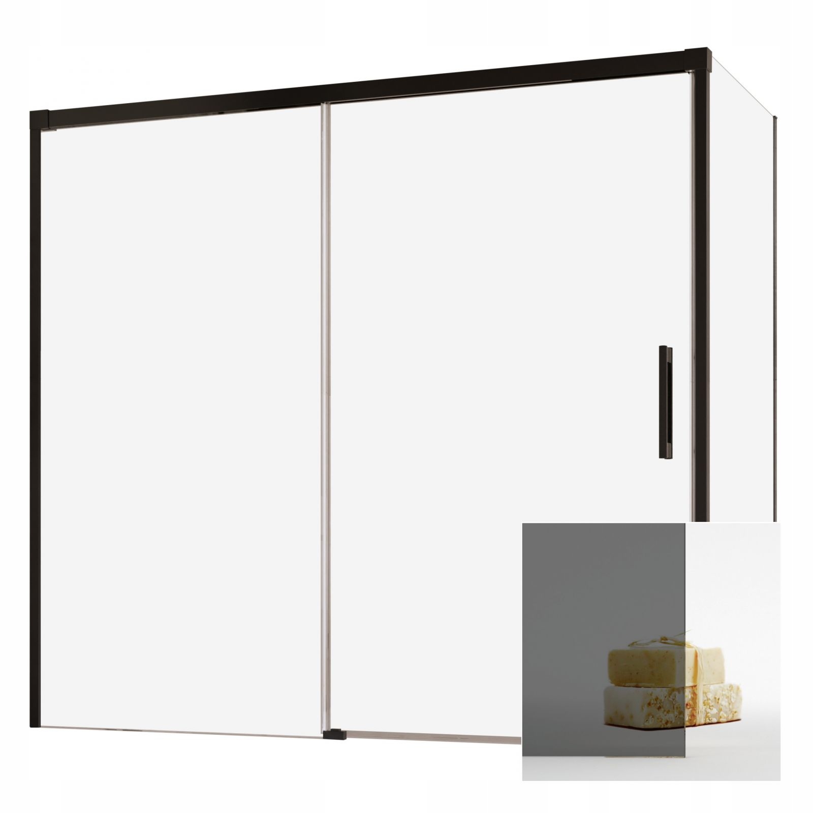 Vaňová zástena - Nápad na obrazovku nagan čierny dwj+s 160x80 l grafit