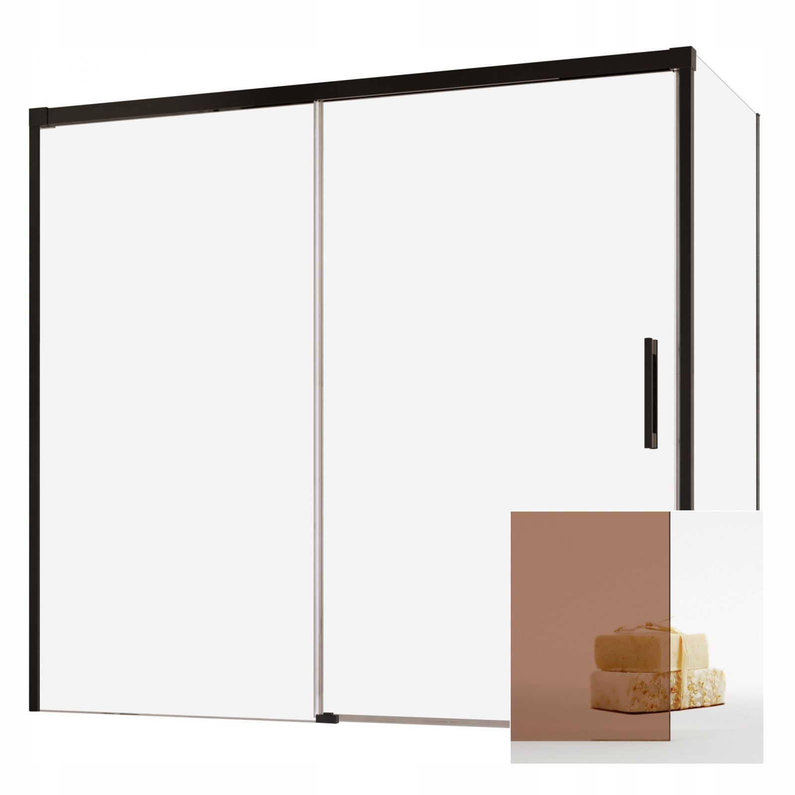 Vaňová zástena - Nápad na obrazovku Navanny Black DWJ+S 170x75 L bronz