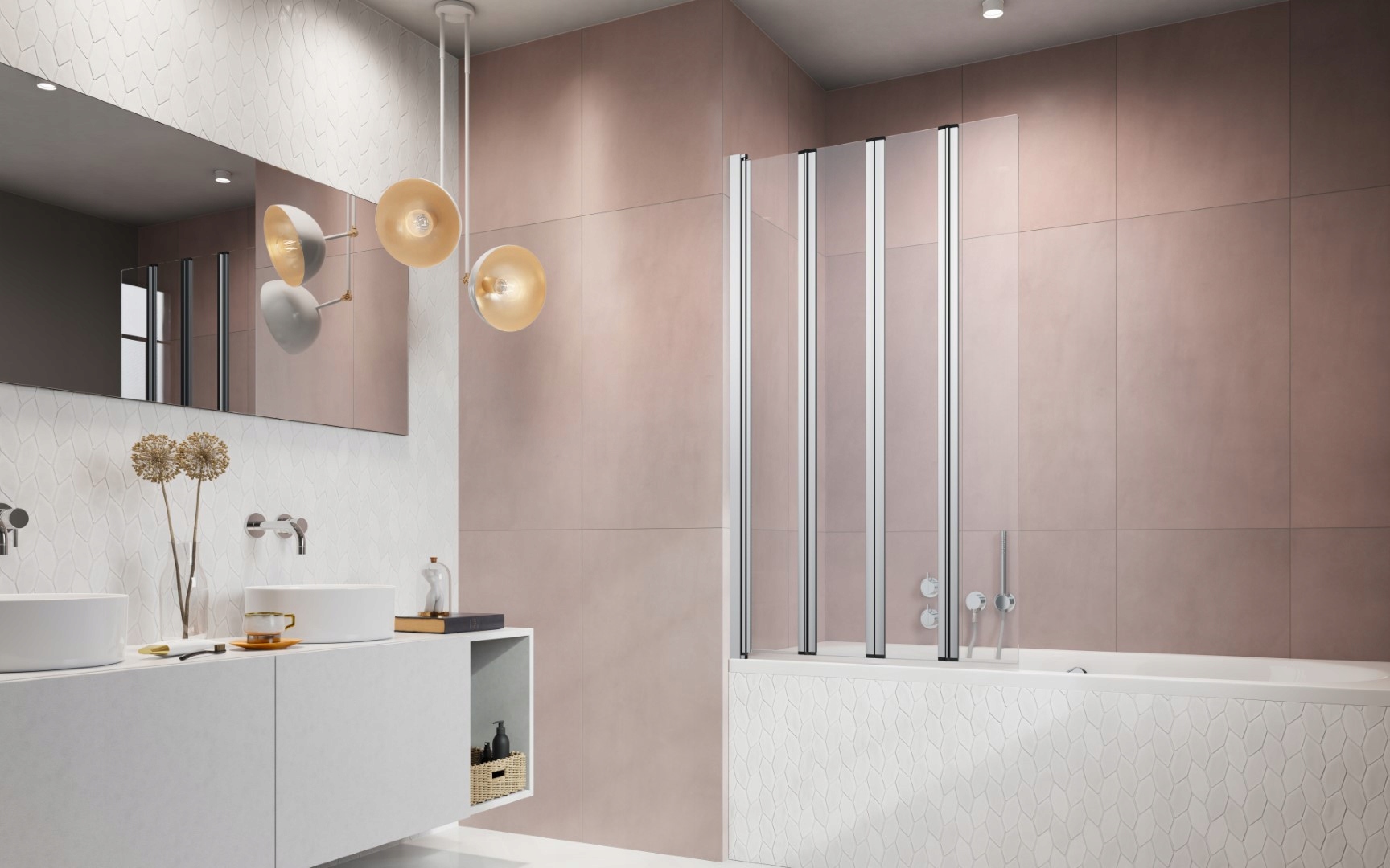 Vaňová zástena - RADAWAY EOS PNW5 107x152 Glass PN
