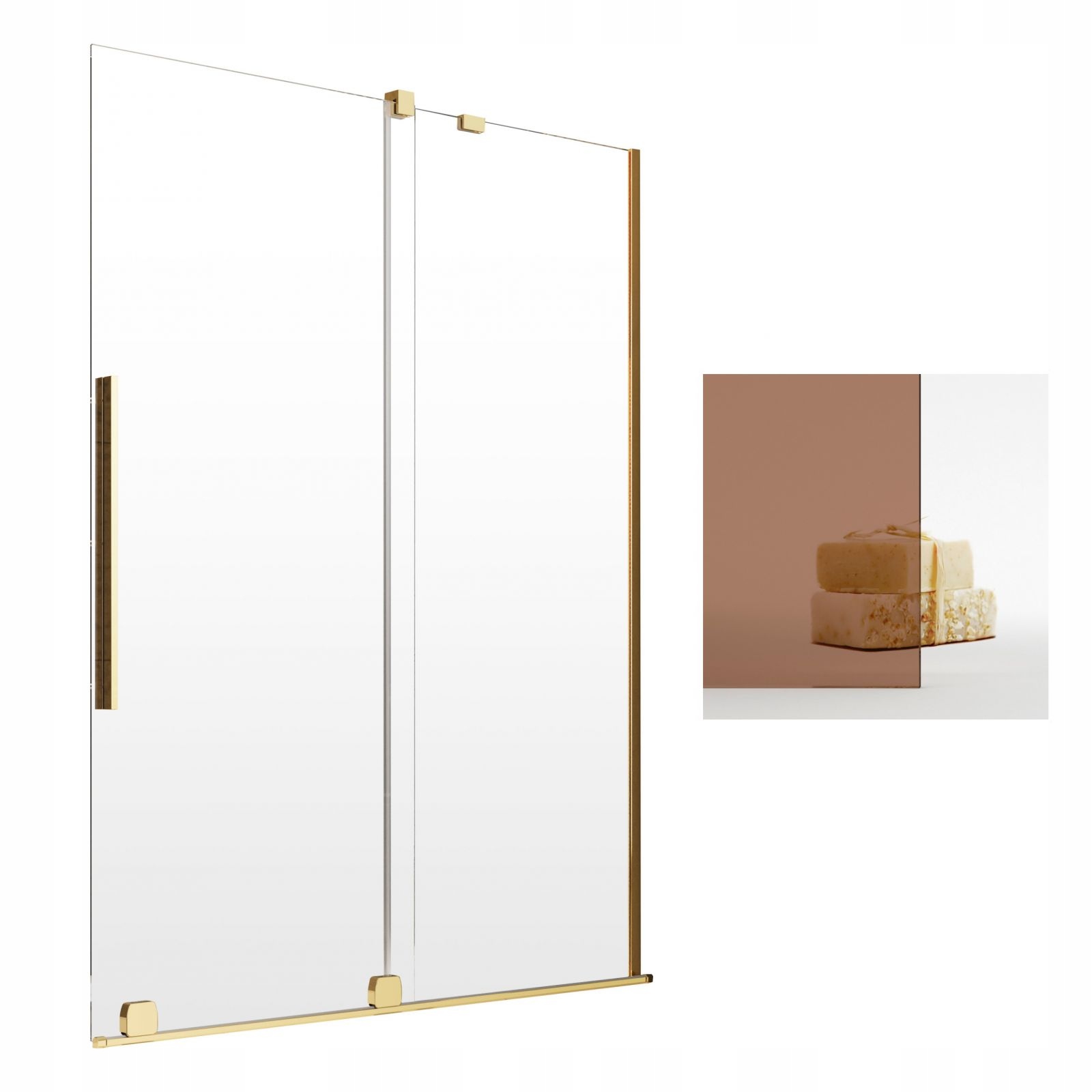 Vaňová zástena - RADAWAY FURO GOLD PND 120 P BRONZE.