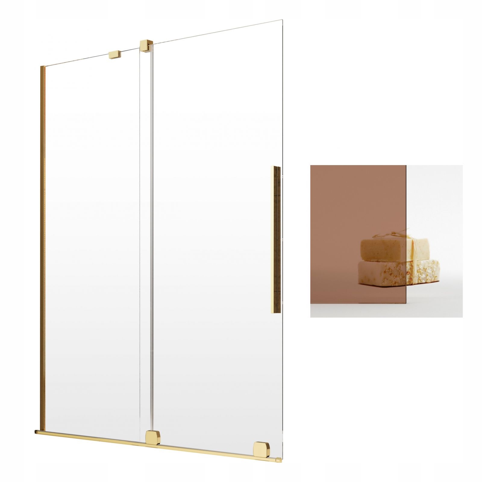 Vaňová zástena - RADAWAY FURO GOLD PND PND 150 L Bronzový skener