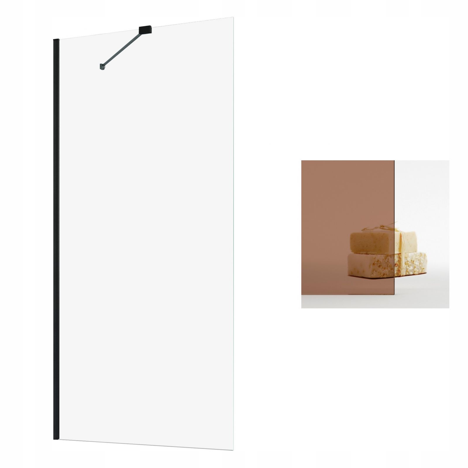 Vaňová zástena - RADAWAY MODO BLACK PNJ 50 BRONZE.