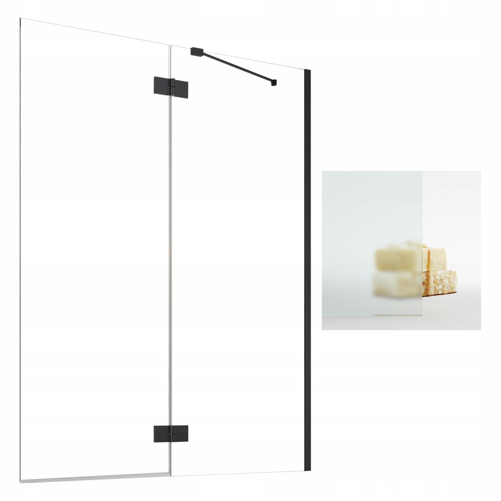 Vaňová zástena - Essenza Black Pnd II 130 P Satin Bath Screen Screen