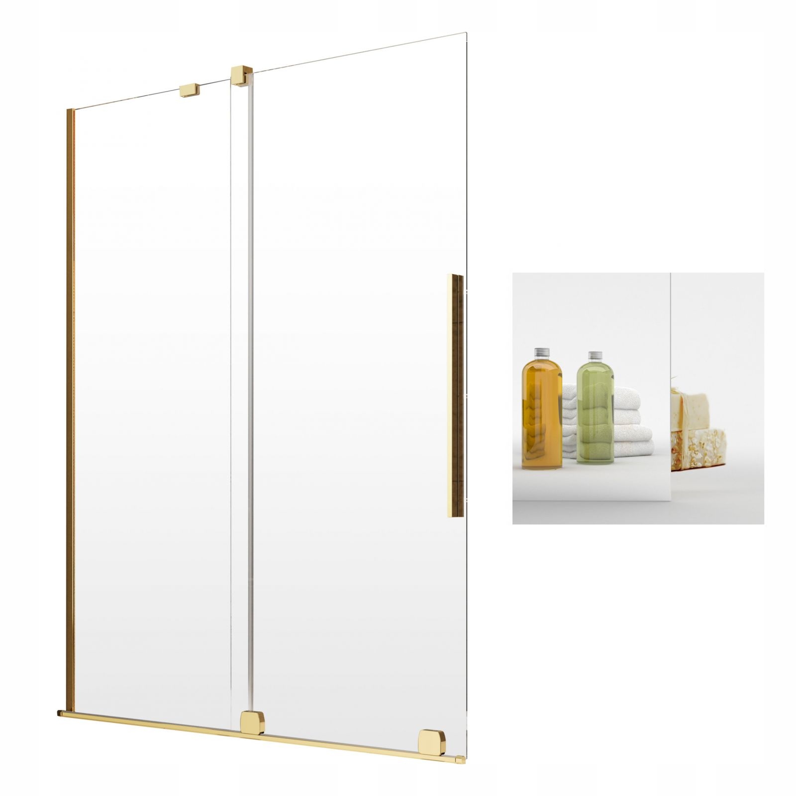 Vaňová zástena - RADAWAY FURO GOLD PND 100 L Zrkadlové obťažovanie