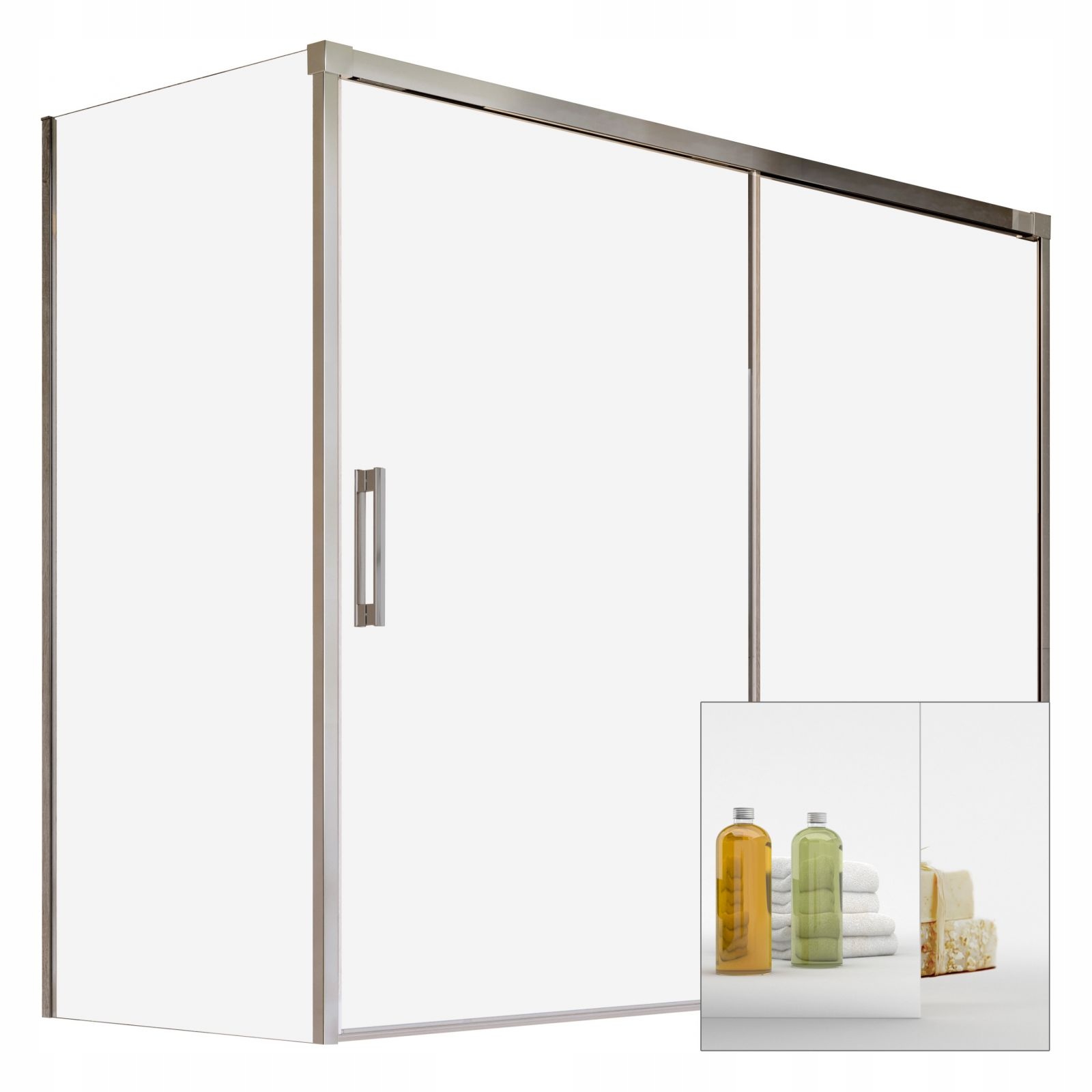 Vaňová zástena - Wannowe Glass Idea DWJ+S 160x70 P Zrkadlo