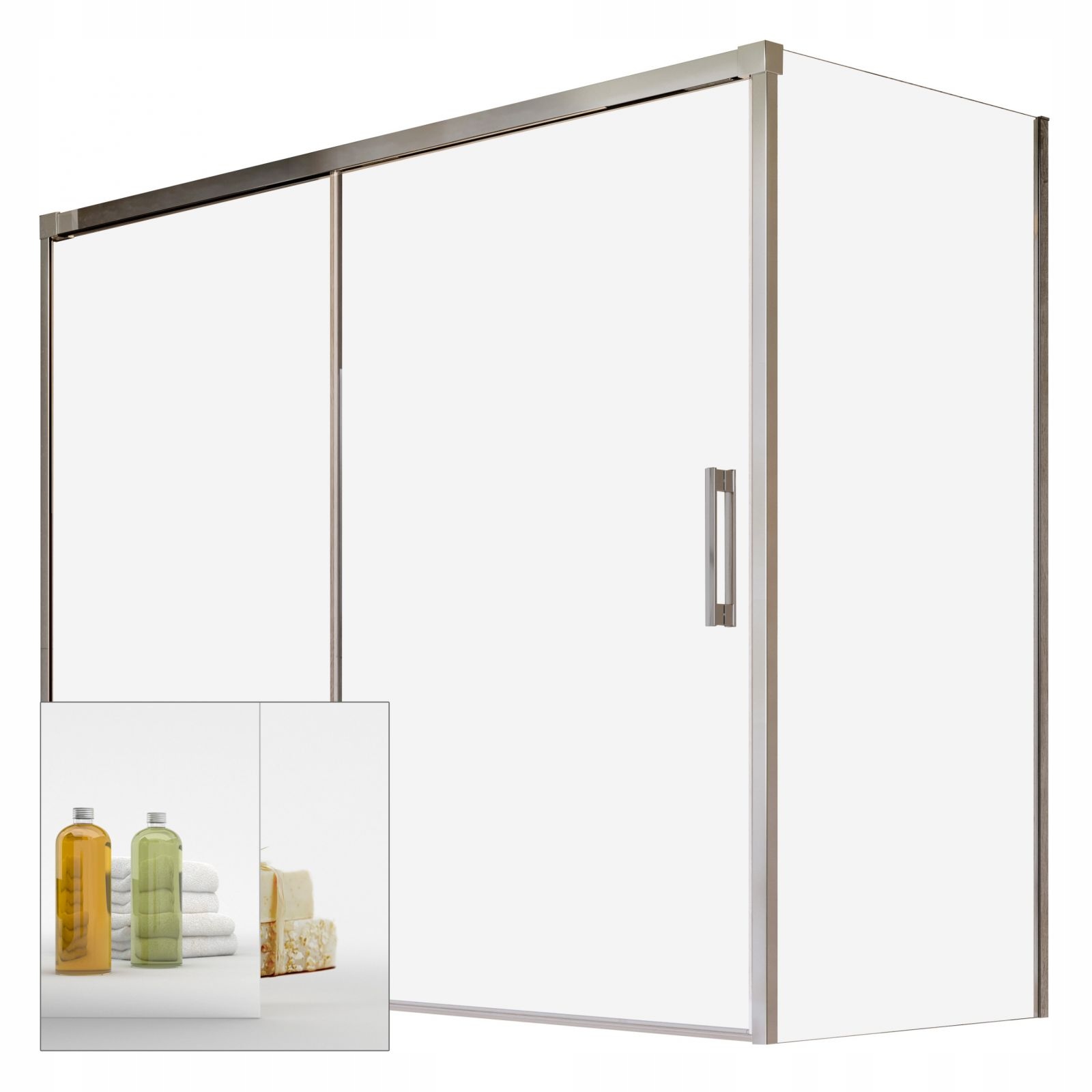 Vaňová zástena - Wanwan Glass Idea DWJ+S 160x75 L zrkadlo