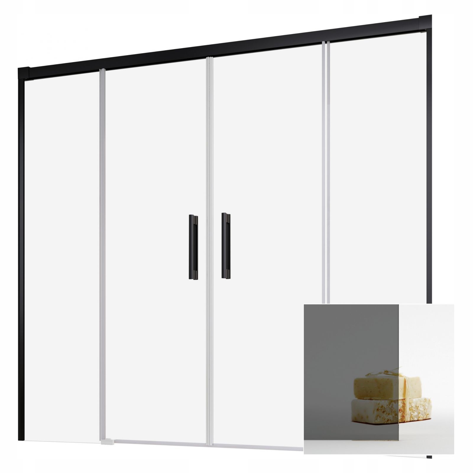 Vaňová zástena - Wanwan Wanvan Wannownia Idea Black Dwd 150 Graphite