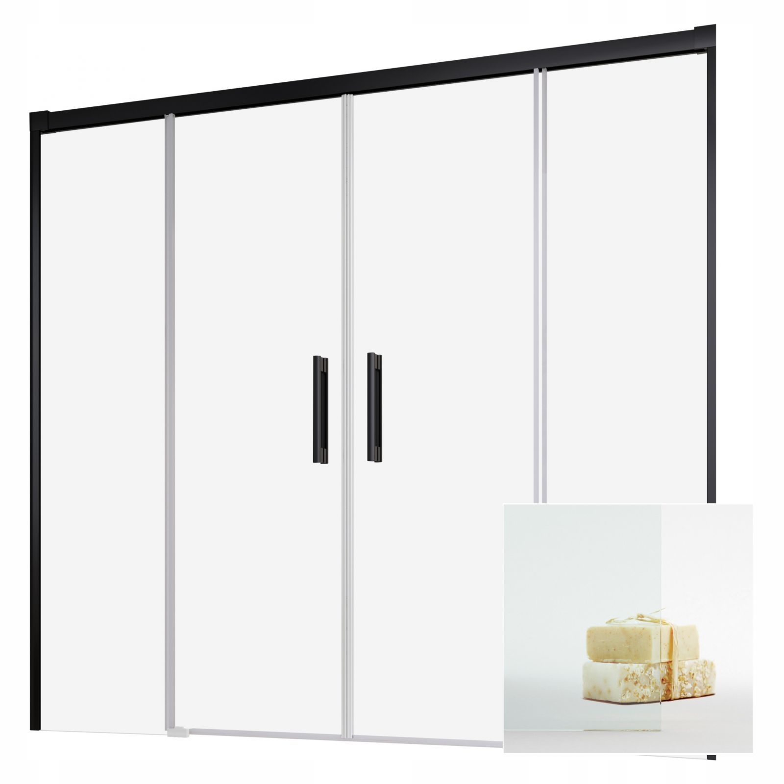 Vaňová zástena - Wanwan Wanwan Wannownia Idea Black Dwd 180 Clean
