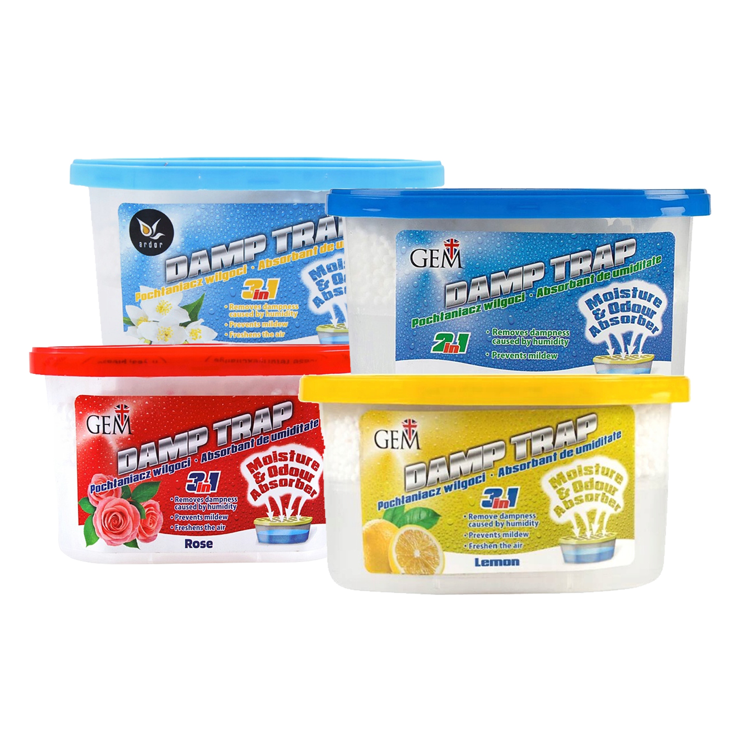 Pohlčovač vlhkosti - Vlhký absorbér Gem Mix 400 ml x 4 set
