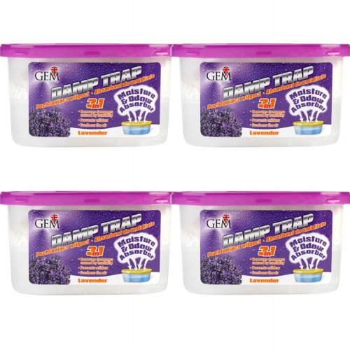 Pohlčovač vlhkosti - Vlhký absorbér drahokamu Lavenda 400 ml x 4