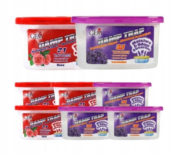 Pohlčovač vlhkosti - Vlhká absorbér GEM TRAP MIX 400 ml x 8