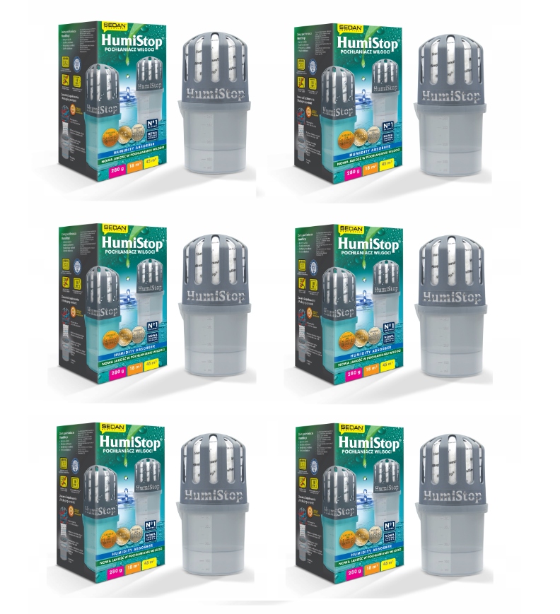 Pohlčovač vlhkosti - Humistop vlhkosť absorbéru s kusmi x 6
