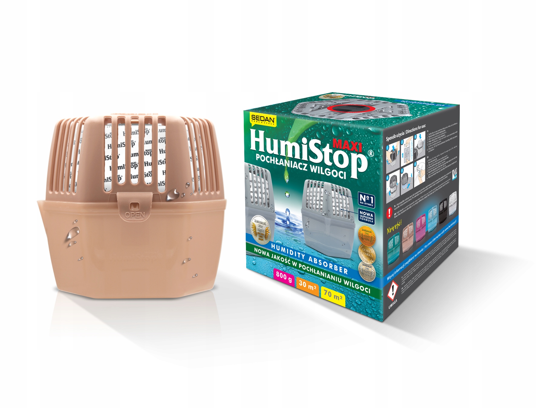 Pohlčovač vlhkosti - Absorbér vlhkosti maxi humistop 800g práškovú ružovú farbu