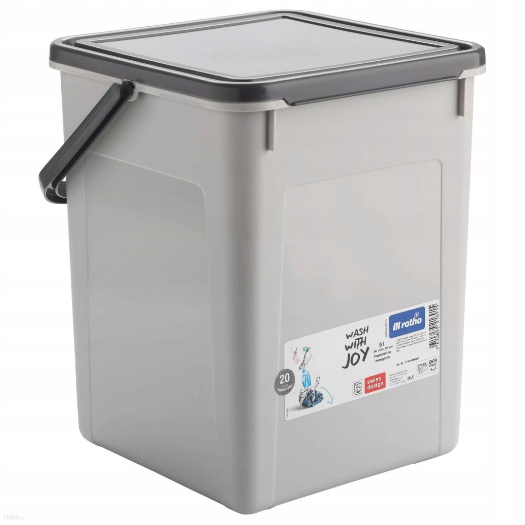Kúpeľnový organizér -  Tableta s práškovým kontajnerom 5 kg 9l Rotho Gray