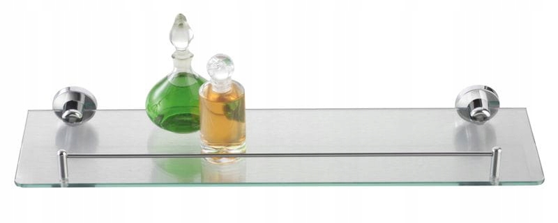 Polička do kúpeľne - Obdĺžniková sklenená kúpeľňa políčka 50x14 cm