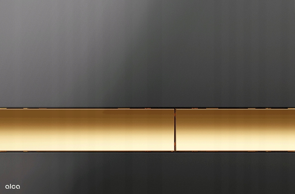 Splachovacie WC tlačítko -  Tlačidlo Alcaplast M1728-5 Black Golden Gloss