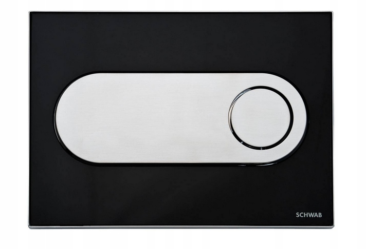 Splachovacie WC tlačítko - Schwab Rinsing Button Black Glass 256718