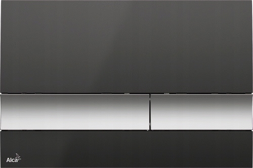 Splachovacie WC tlačítko -  Tlačidlo ovládacieho prvku Alcaplast M1728-2 Black-Chrom