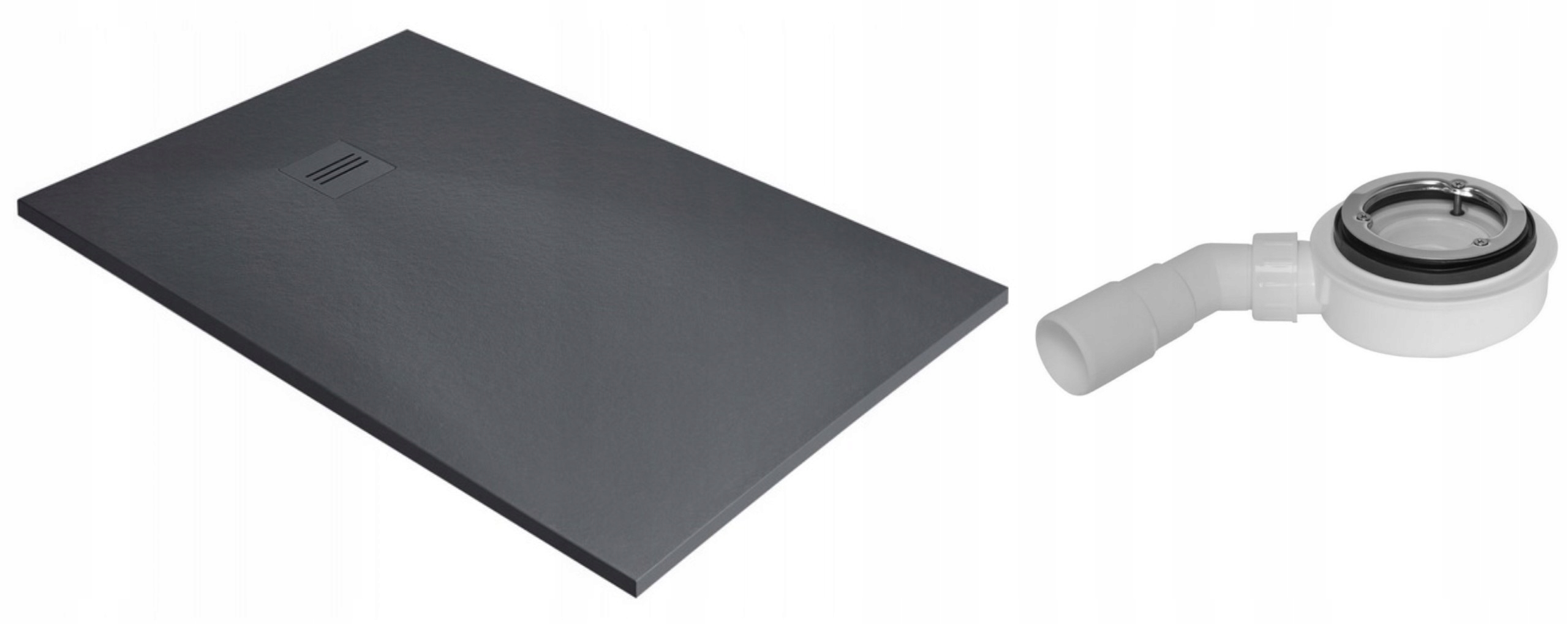 Sprchová vanička - Correo Anthracite Paddling Pool 100x90 KQR T45B Deante