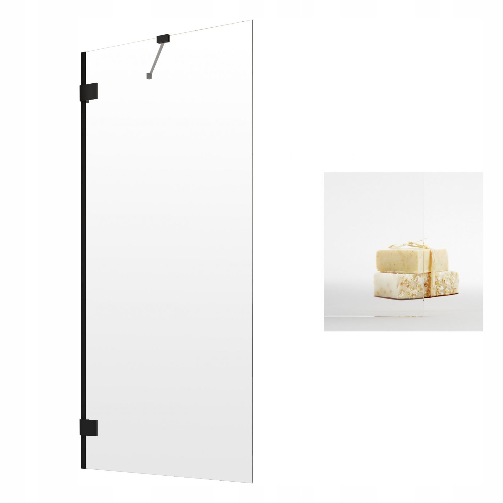 Vaňová zástena - RADAWAY ESSENZA PRO BLACK PNJ II 100 cm ultraklear