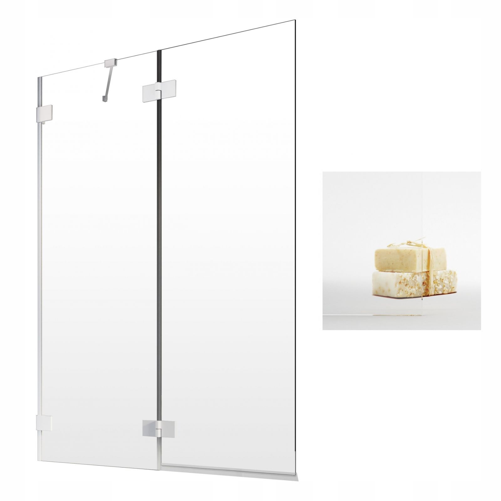 Vaňová zástena - RADAWAY ESSENZA PRO WHITE PND II 100 L UltraCLEAR