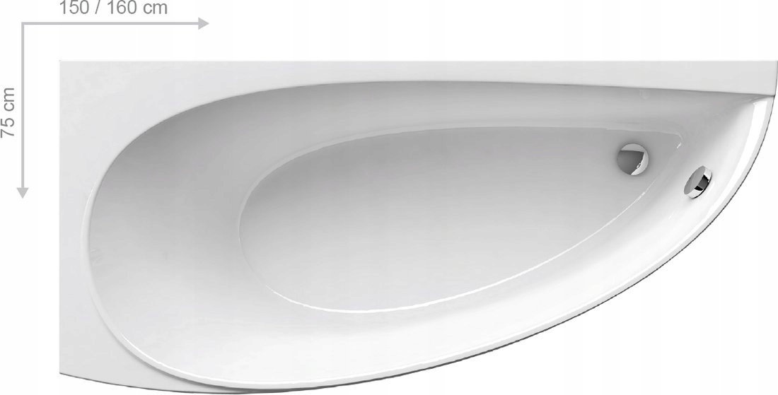 Vaňa - Ravak White chce asymetrickú ľavicu 160x75