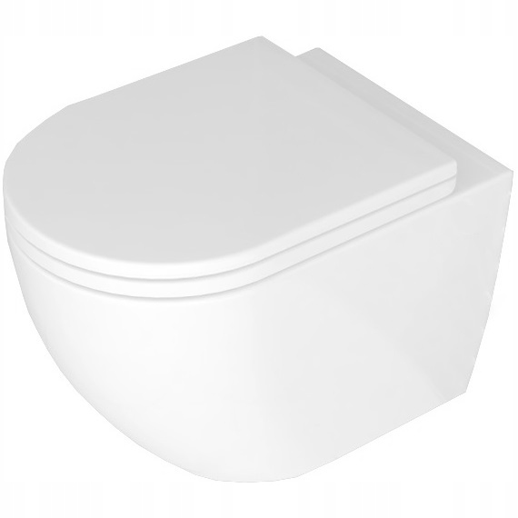 WC misa - REA CARLO MINI RIMLESS BASIC závesná misa + doska