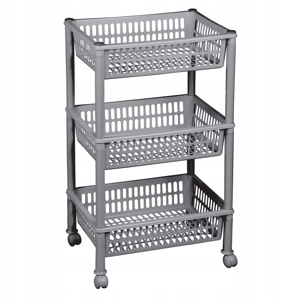 Polička do kúpeľne - Knižnica, ekologický stojan Trolley Jumbo, šedý