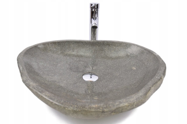 Asymetrické umývadlo - River Stone Buru BR15 Stone A Washbasin na doske