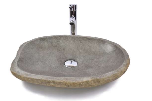 Asymetrické umývadlo - River Stone Buru BR17 Stone A Washbasin na doske