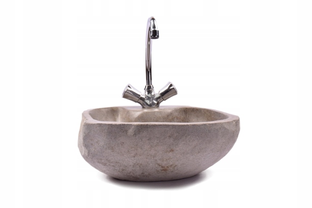 Asymetrické umývadlo -  River Stone Lotos a Stone Top -up Sink