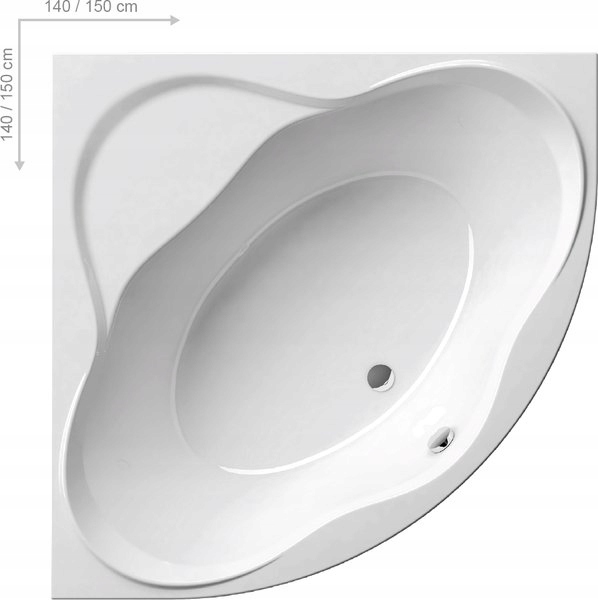 Vaňa - Ravak Corner Wanna 140x140 White Newday