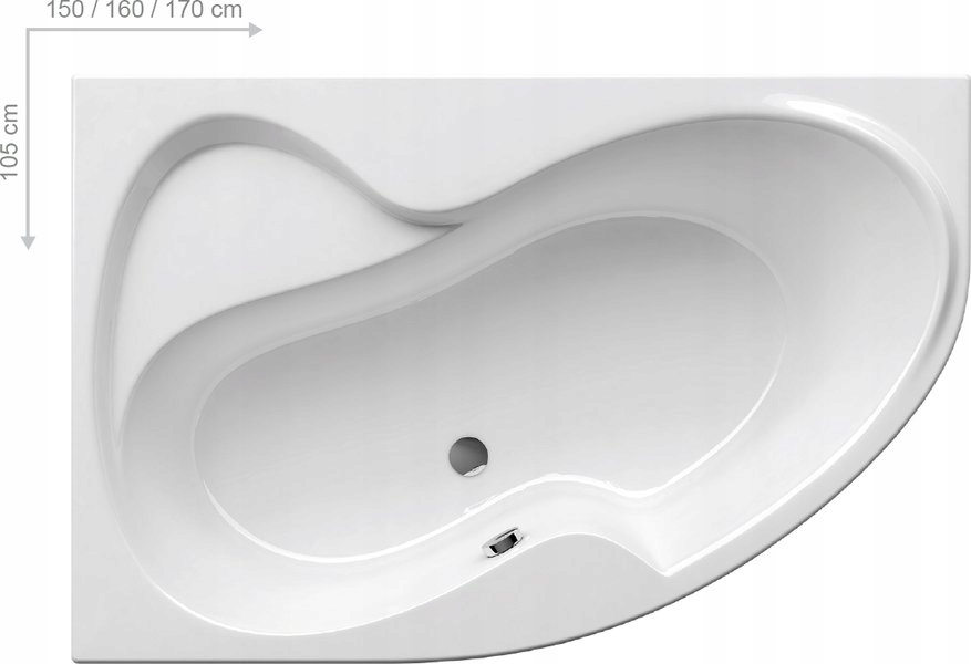 Vaňa - RAVAK ASYYMETRIC Wanna 160x105 P White
