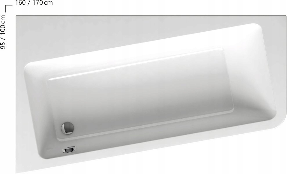 Vaňa - RAVAK ASYYMETRIC Wanna 160x95 P White