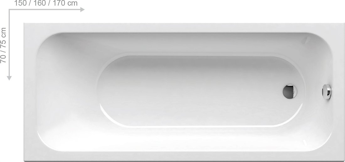 Vaňa - Ravak Rection Wanna Chrome 170x75 biela