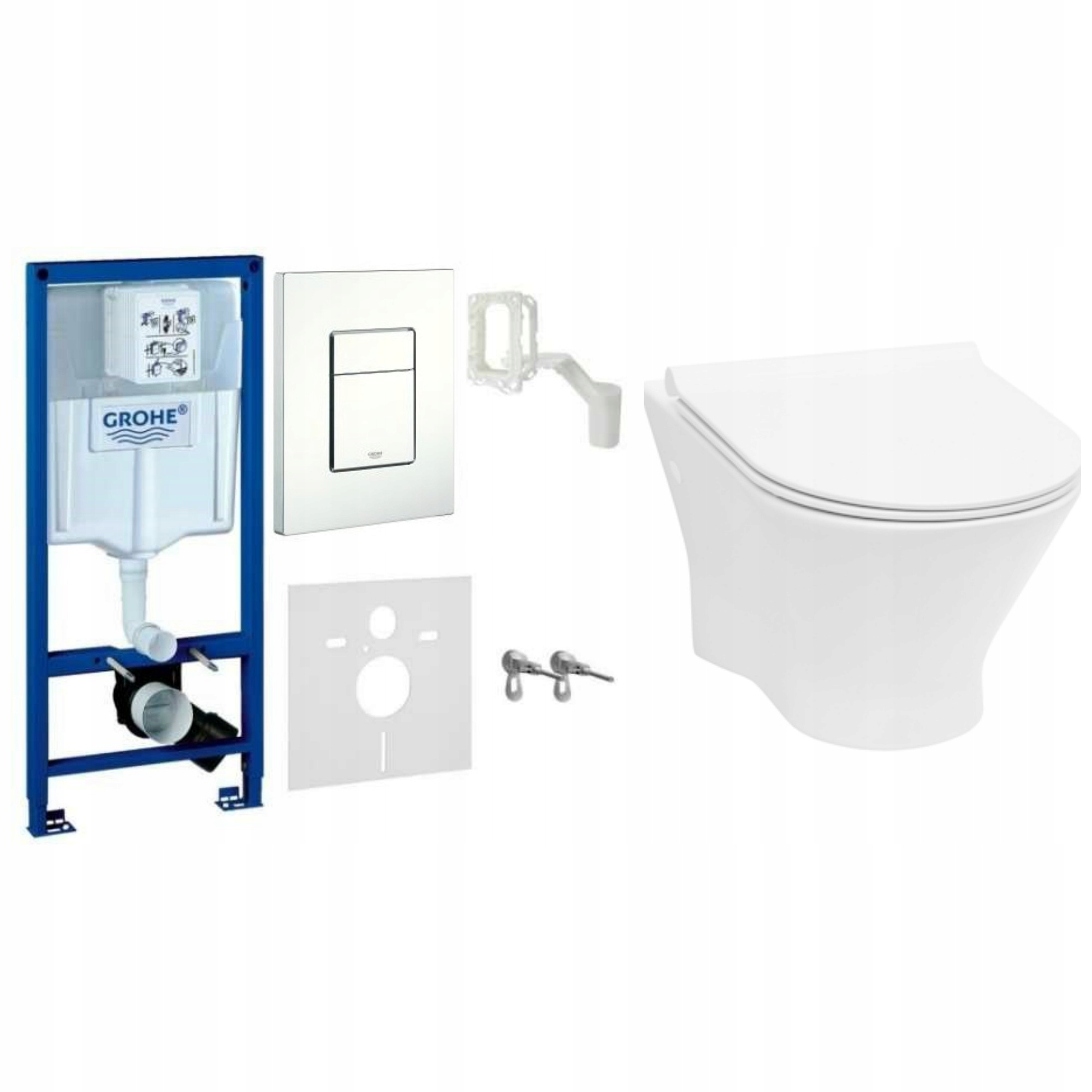 Podomietkový WC modul -  WC Alcadrain Frame + Gunt Metal Mat Button